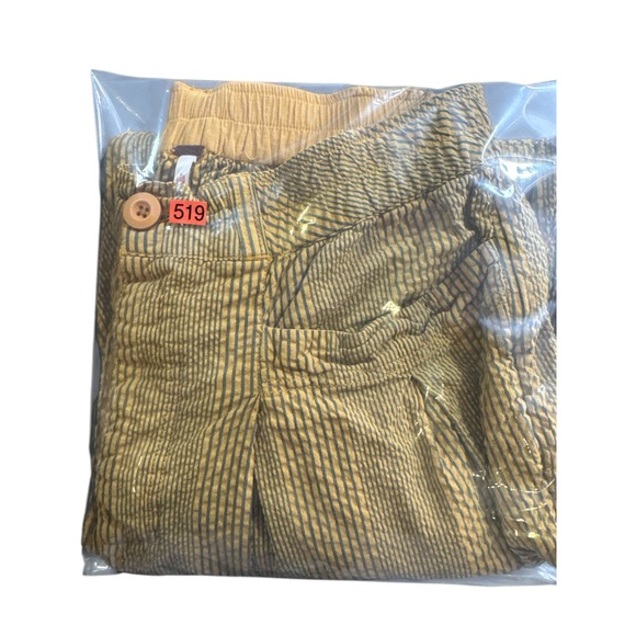 Free People Barrel Pleated Striped High Waisted Pants Mustard Size Medium - Picture 8 of 8